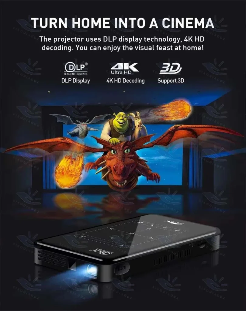 Portable 4K 3D Home Theatre Projector